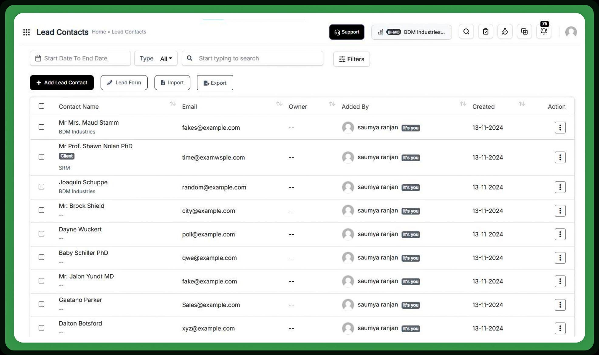 Leads & Opportunity Management